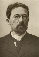 Anton Chekhov (1860-1904), portrait around 1903, Russian writer, historical Russia. With his