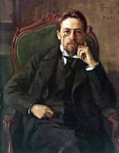 Anton Chekhov (1860-1904) in Nice, Portrait on Ossip Bras 1898, Russian writer, historical Russia.
