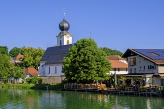 Alzbad, Flussschwimmbad an der Alz, Truchtlaching, Chiemgau, Upper Bavaria, Bavaria, Germany