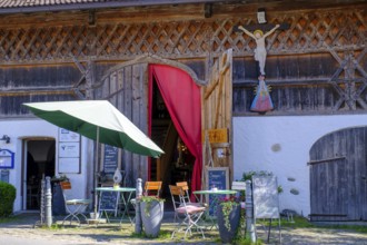 Cafe Stallwerk, Truchtlaching, Chiemgau, Upper Bavaria, Bavaria, Germany