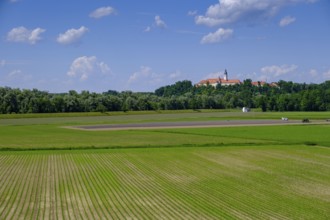 Attel Abbey, across the fields east of the Inn, Upper Bavaria, Bavaria, Germany