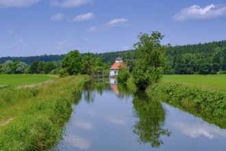 Power plant, Rot bei Niedernzell, Rottal, Upper Swabia, Baden-Württemberg, Germany