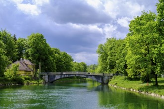 Isarwehrkanal, Isarlände, Thalkirchen, Munich, Upper Bavaria, Bavaria, Germany