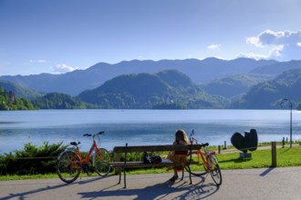 Waterfront, spa town, Bled, Lake Bled, Slovenia
