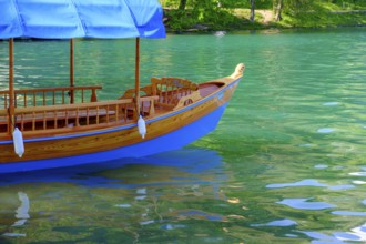 Tourist boats, rowing boats, Bled, Lake Bled, Slovenia