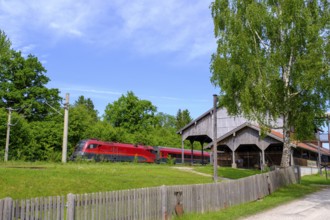 Alter Torfbahnhof, Museum, Kendlmühlfilzen, bei Grassau, Chiemgau, Upper Bavaria, Bavaria, Germany