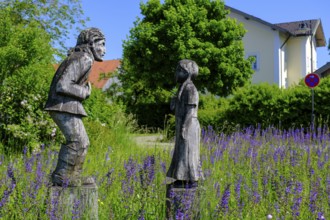 Sculpture, Hottowa, legend, legend, Amerang, Chiemgau, Upper Bavaria, Bavaria, Germany