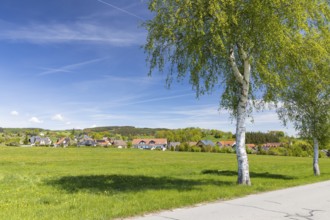 View of Schönfeld, Wiesenbad Thermal Baths, Ore Mountains, Saxony, Germany