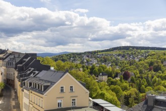 Buchholz district with Keilberg and Fichtelberg in the background, Annaberg-Buchholz, Ore