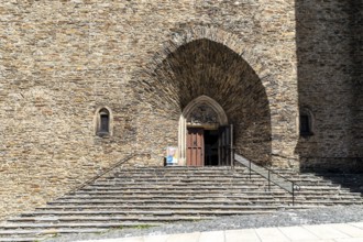 Impressive main portal of St. Anne's Church in Annaberg, Annaberg-Buchholz, Ore Mountains, Saxony,
