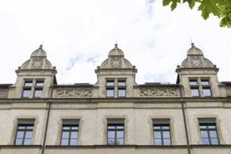 Historic façade at Karl-Schmidt-Rottluff-Gymnasium on Kaßberg, Chemnitz, Saxony, Germany