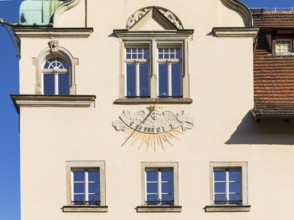 Sundial at Cotta Castle in Grosscotta, Dohma, Saxon Switzerland, Saxony, Germany