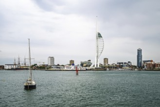 Portsmouth Harbour over Spinnaker Tower, Portsmouth, Gosport, England, United Kingdom