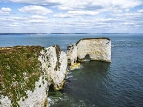White Cliffs of Old Harry Rocks Jurassic Coast, Handfast Point, Dorset, UK