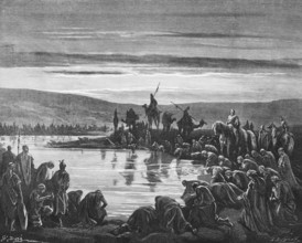 Gedeon's choice of warriors, God said, Whoever slogs the water like a dog with his tongue, with