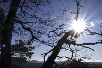 Elbe Sandstone Mountains, bastion area, winter, Saxony, Germany