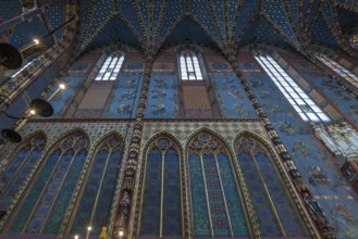 Side wall of the Gothic St. Mary's Basilica, 14th century, Krakow, Poland