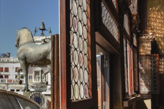 Loggia dei Cavalli with the bronze horses (copy), San Marco Basilica, St Mark's Square, San Marco,