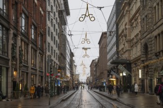 Alexanterinkatu, main shopping street in the city center, designed by Carl Ludwig Engel, Christmas