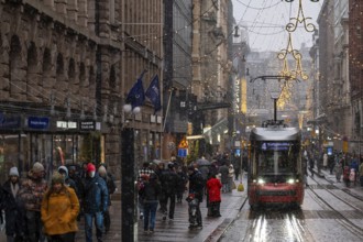Alexanterinkatu, main shopping street in the city center, designed by Carl Ludwig Engel, Christmas