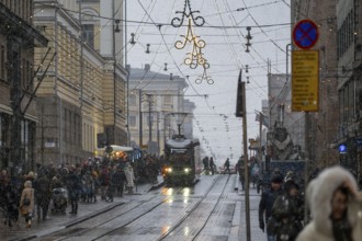 Alexanterinkatu, main shopping street in the city center, designed by Carl Ludwig Engel, Christmas