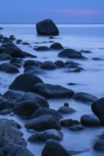 Blue hour on the chalk coast on Rügen, Jasmund, Lohme, Mecklenburg-Western Pomerania, Germany