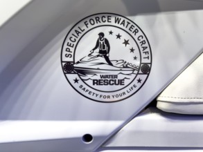 Press photo of logo with lettering Special Force Watercraft Water Rescue on Jetski WR190 TAC by
