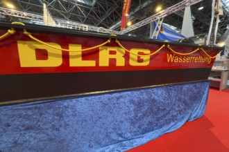 Press photo of DLRG Water Rescue logo on MRB fixed hull motor lifeboats by Deutsche