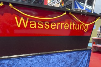 Press photo of the logo Water rescue on fixed hull motor lifeboats MRB by Deutsche