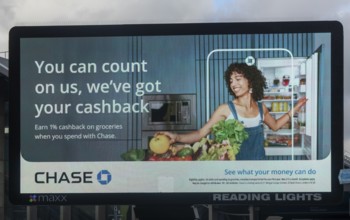 Maxx electronic billboard OOH advertising, Reading Lights, Reading, Berkshire, England, UK - Chase