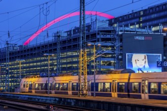 Regional train at Cologne-Messe/Deutz station, 2nd largest train station in Cologne, transfer