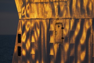 Last rays of sunshine on chimney, Finland ferry Travemünde to Helsinki, Baltic Sea