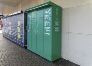 YEEP parcel delivery and return lockers operated by DPD, Chippenham, Wiltshire, England, UK