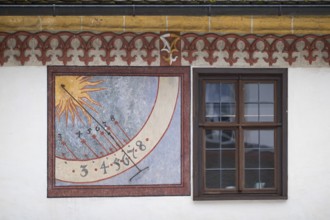 Blaubeuren Abbey sundial building, Swabian Jura, Baden-Württemberg, Germany