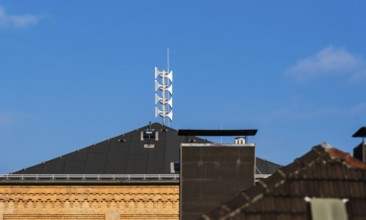Sirens on the roof of a school building in Wuppertal, Germany