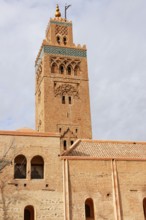 Minaret of the Koutoubia Mosque, landmark of Marrakech, historic old town, Medina, UNESCO World