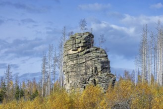 Feuersteinklippe, Feuersteine rock formation, granite butte in the Harz National Park near