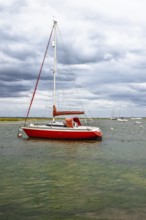 Boats and Marshes over Hurst Spit, Milford on Sea, Lymington, Hampshire, UK