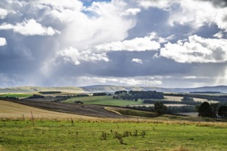 Scottish fields and farms, Southeast Scotland, UK