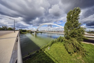 Europe bridge, car and pedestrian bridges, Beatus Rhenanus bridge, pedestrian and tram bridge,