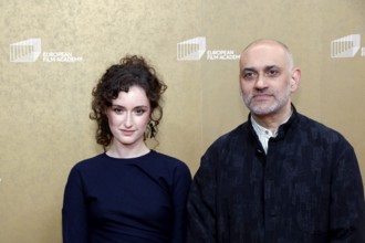 Flavia Mazzarino and Kamal Aljafari arriving for the European Film Awards at the House of World