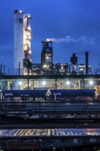 Hüttenwerke Krupp-Mannesmann, HKM in Duisburg, blast furnace A, marshalling yard, with freight