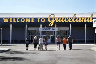 Tourists enter the world-famous Graceland Museum, dedicated to Elvis Presley, Memphis, Tennessee,