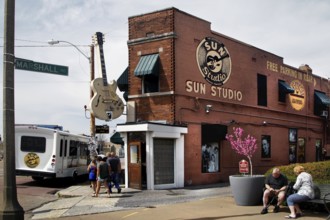Sun Studio, a major music studio in downtown Memphis, visited by tourists, Memphis, Tennessee, USA
