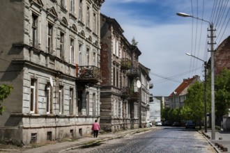 Rest in the morning in an old, impressive city scene, Sovetsk, Kaliningrad, Russia