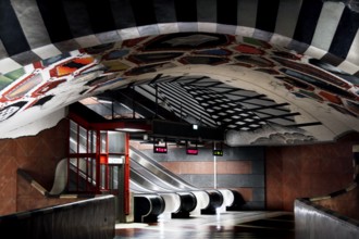 Artistically designed T-Centralen subway station with modern architecture and eye-catching