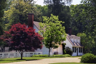 Bassett Hall with a well-kept garden in Colonial Williamsburg, Williamsburg, Virginia, USA