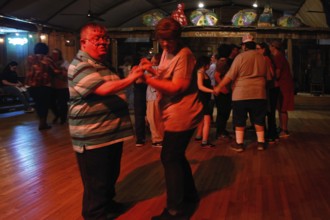People dancing on the dance floor at Randol's restaurant, Lafayette, Louisiana, USA