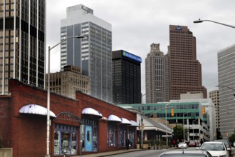 Urban scene with skyscrapers and roads in Atlanta, Atlanta, Georgia, USA