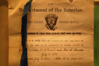 Patent document for Coca-Cola on display in the museum, historical significance, Atlanta, Georgia,